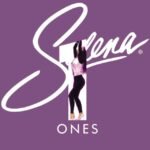 Album cover for Selenas ONES compilation album featuring her signature on purple.