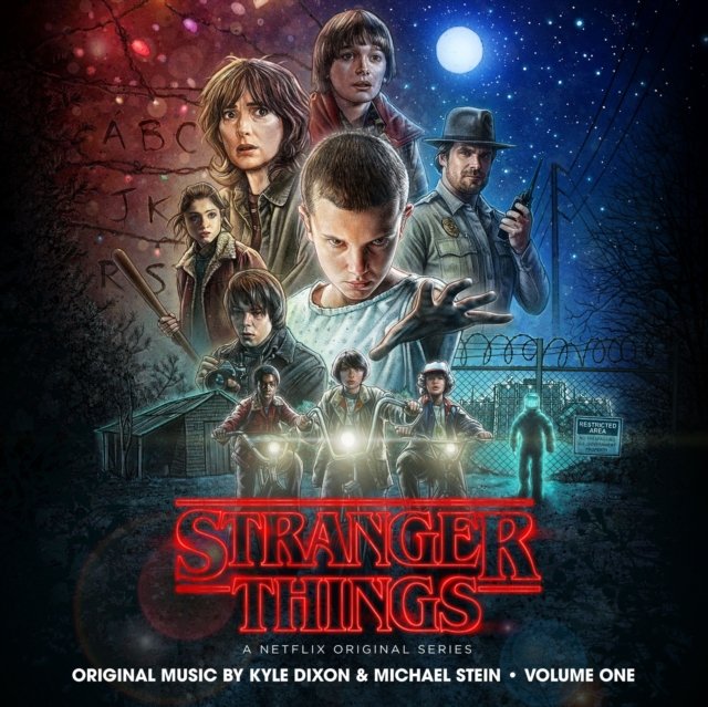 Stranger Things Volume One soundtrack album cover art featuring Eleven and main characters.
