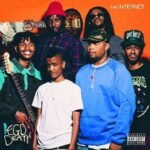 Album cover for Ego Death by The Internet featuring six band members on orange background.