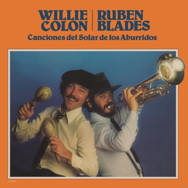 Willie Colón and Rubén Blades album cover for Canciones del Solar de los Aburridos.